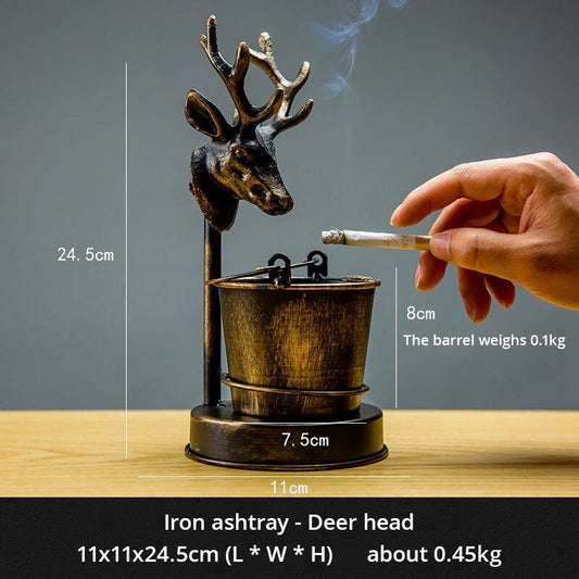 Creative Retro Ashtray Decorations Home Imitation Old Family Living Room Simple Modern New Leisure Anti Falling Iron Art eprolo