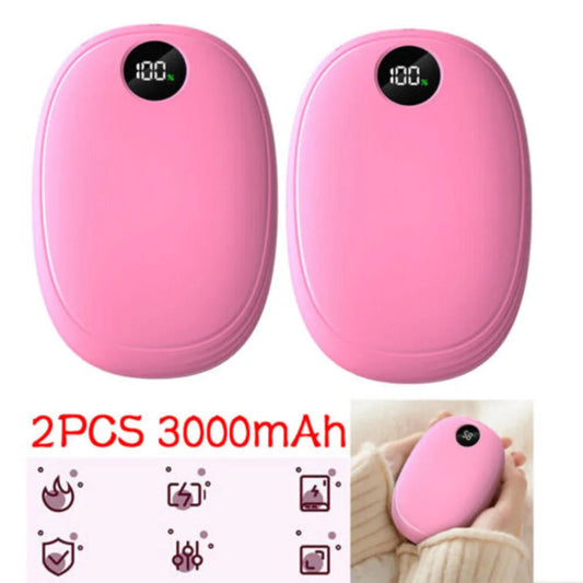 2PCS Rechargeable Hand Warmers USB Power Bank Electric Pocket Heater Warmer eprolo