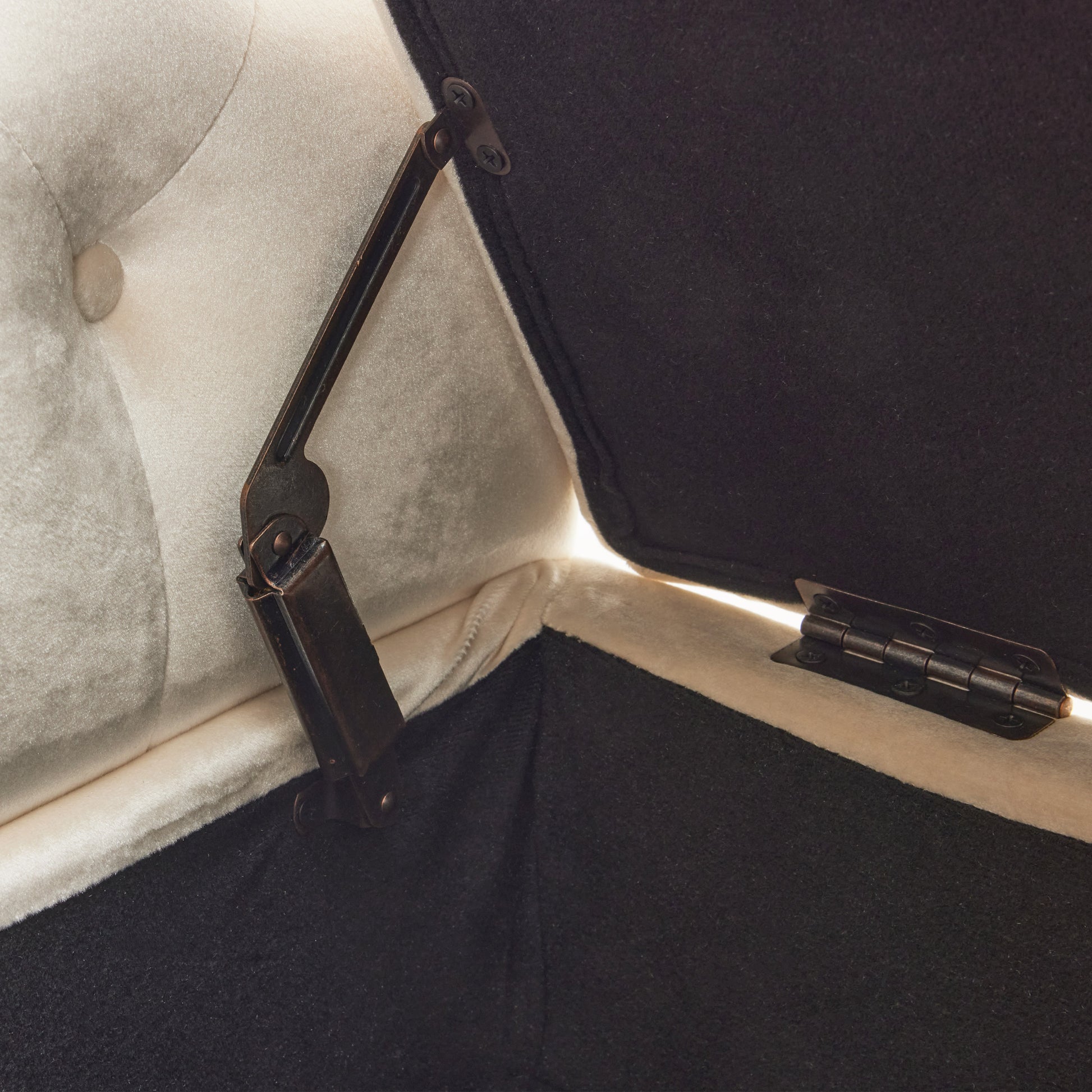 Velvet Multifunctional Storage Rectangular ottoman bench with 1 Pillow, Beige