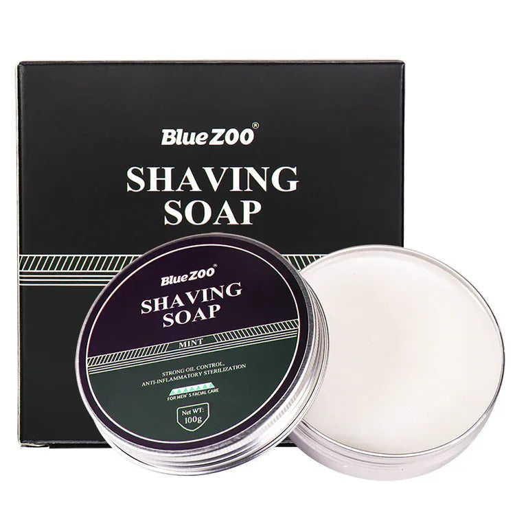 BlueZOO Men's Facial Shave Beard Shaving Foaming Soap Sandalwood Scented Mint - Shello's Creative Boutique