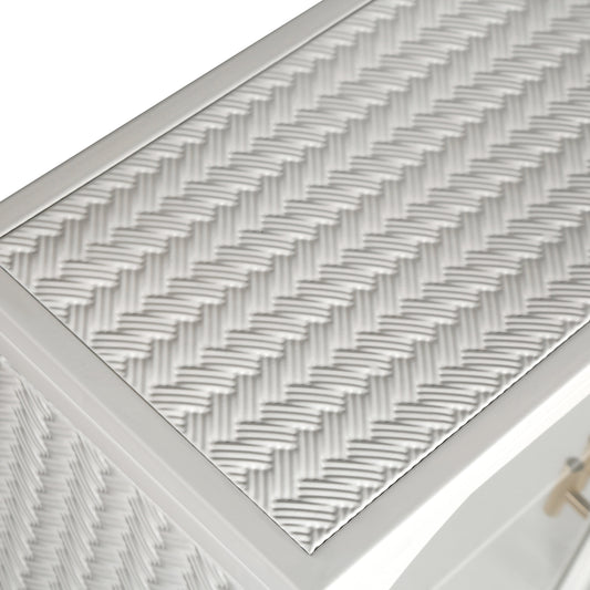 27.56"Glass Doors Modern Two-door Wall Cabinet with Featuring Three-tier Storage White eprolo