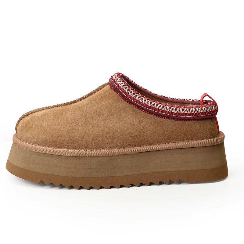 Supermodel celebrities wear the same low cut ethnic wind and snow boots for women, with one foot on plush shoes and thick soled cotton slippers for autumn and winter eprolo