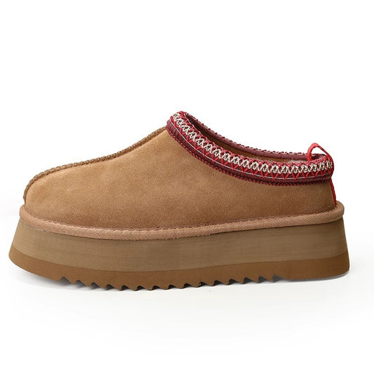 Supermodel celebrities wear the same low cut ethnic wind and snow boots for women, with one foot on plush shoes and thick soled cotton slippers for autumn and winter eprolo