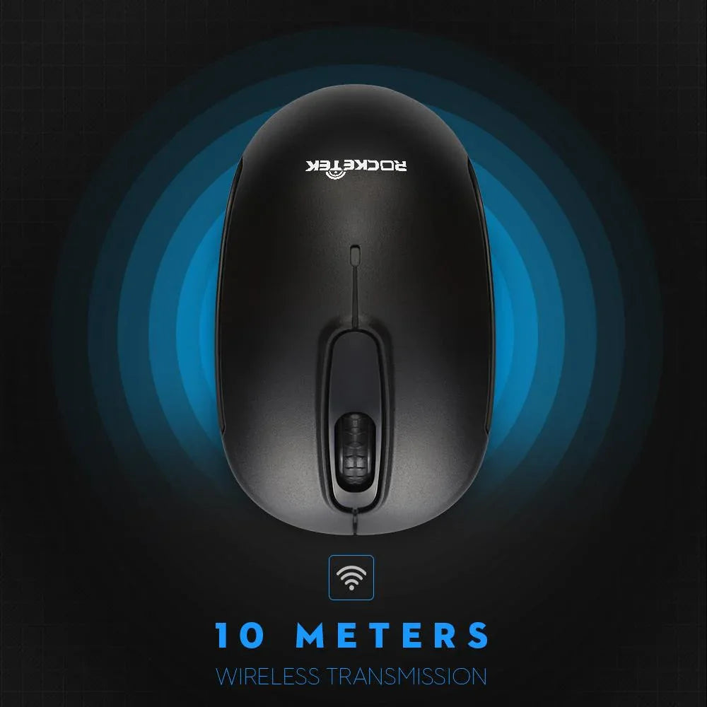 Rocketek USB Wireless Mouse 1600 DPI 3 buttons ergonomic design for 2.4G desktop computer - Shello's Creative Boutique