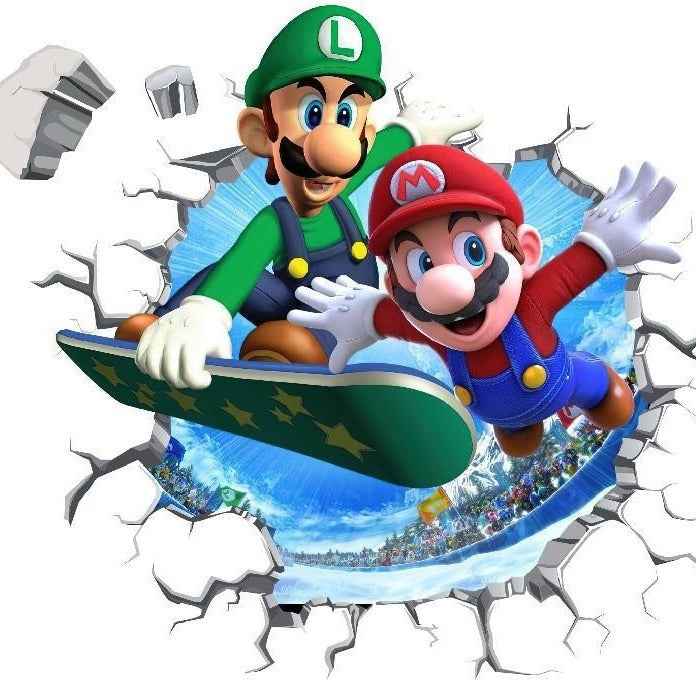Mario Wall Stickers PVC Self-Adhesive Anime Game Decor for Children's Rooms and Kindergartens