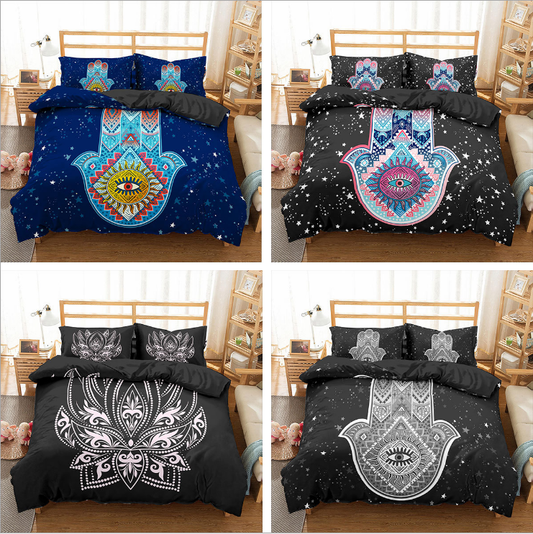 3D palm new digital printing bed three piece set eprolo