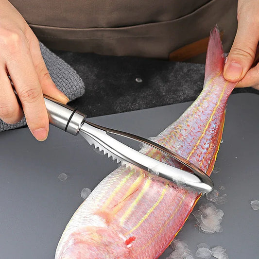 304 Stainless Steel Household Kitchenware Utility Tool Thickened Fish Scale Planer Scaler Descaler - Shello's Creative Boutique