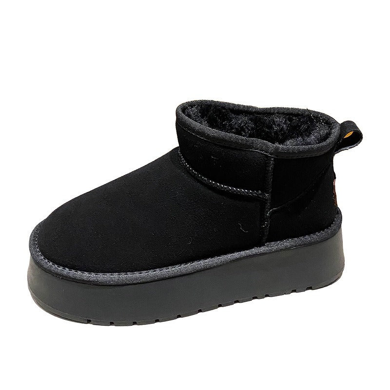 Thick soled versatile snow boots for women's warmth and height increase small cotton shoes eprolo