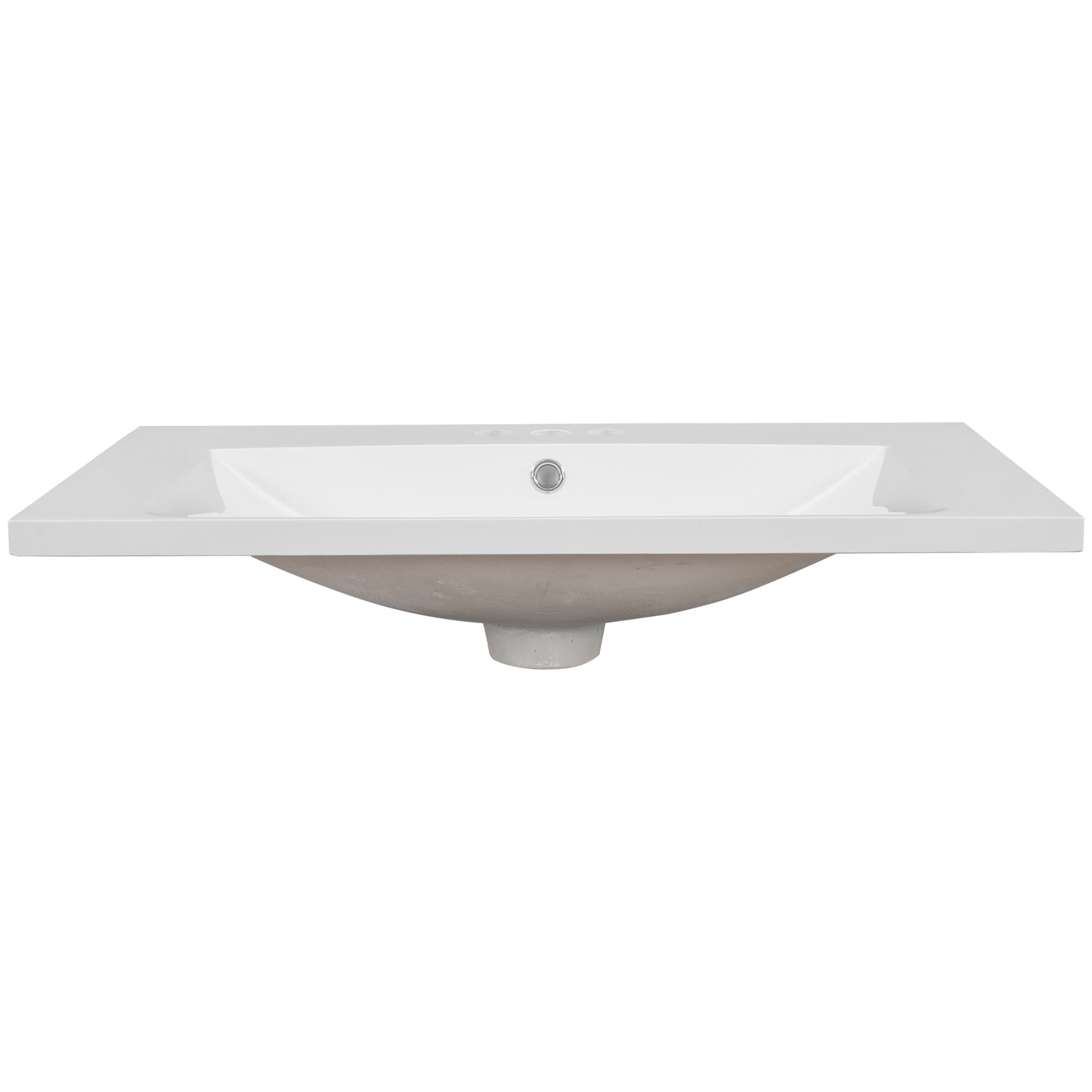 30" Single Bathroom Vanity Top with White Basin, 3-Faucet Holes, Ceramic, White eprolo