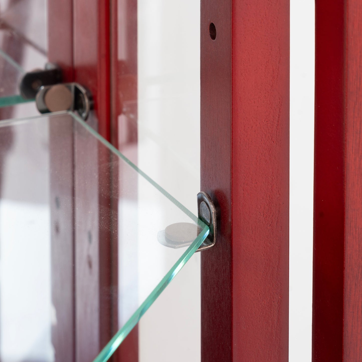 Corner Curio cabinet with illuminated glass display stand and tempered glass door, with adjustable bracket and light bulb eprolo