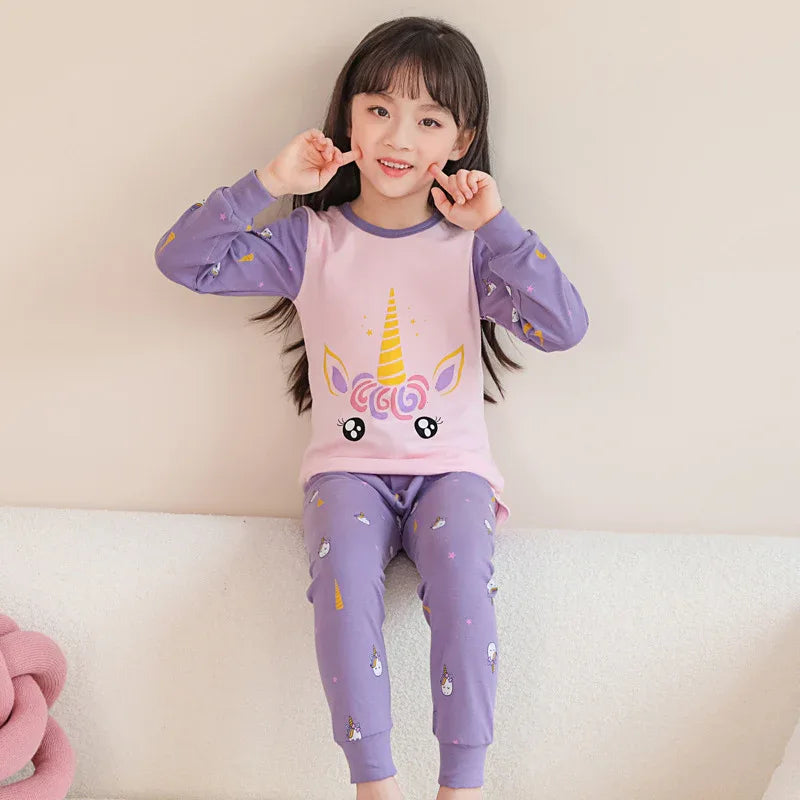 Boys Long Johns Children Underwear Set Cotton Girls Pajamas Cotton Sweaters - Shello's Creative Boutique