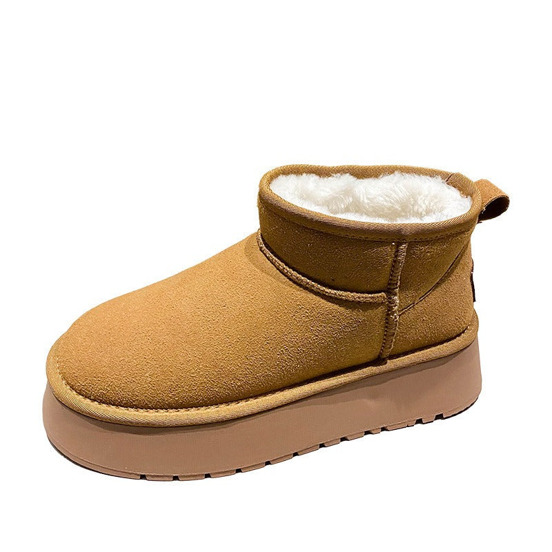 Thick soled versatile snow boots for women's warmth and height increase small cotton shoes eprolo