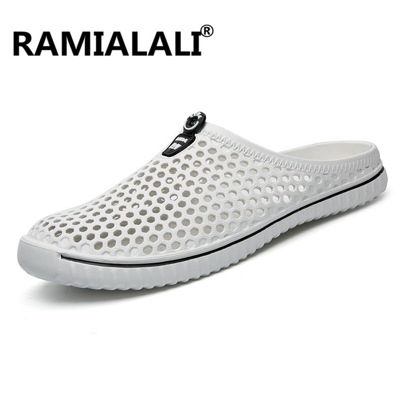 Summer Sandals Men Mesh Shoes Mules Clogs Breathable Beach Slippers Male Water Hollow Aqua Wading Chaussure Homme eprolo