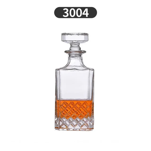 Crystal Glass Whiskey Decanter, Lead-Free, Luxury Barware, Wine Bottle, Home Party, 750ml eprolo