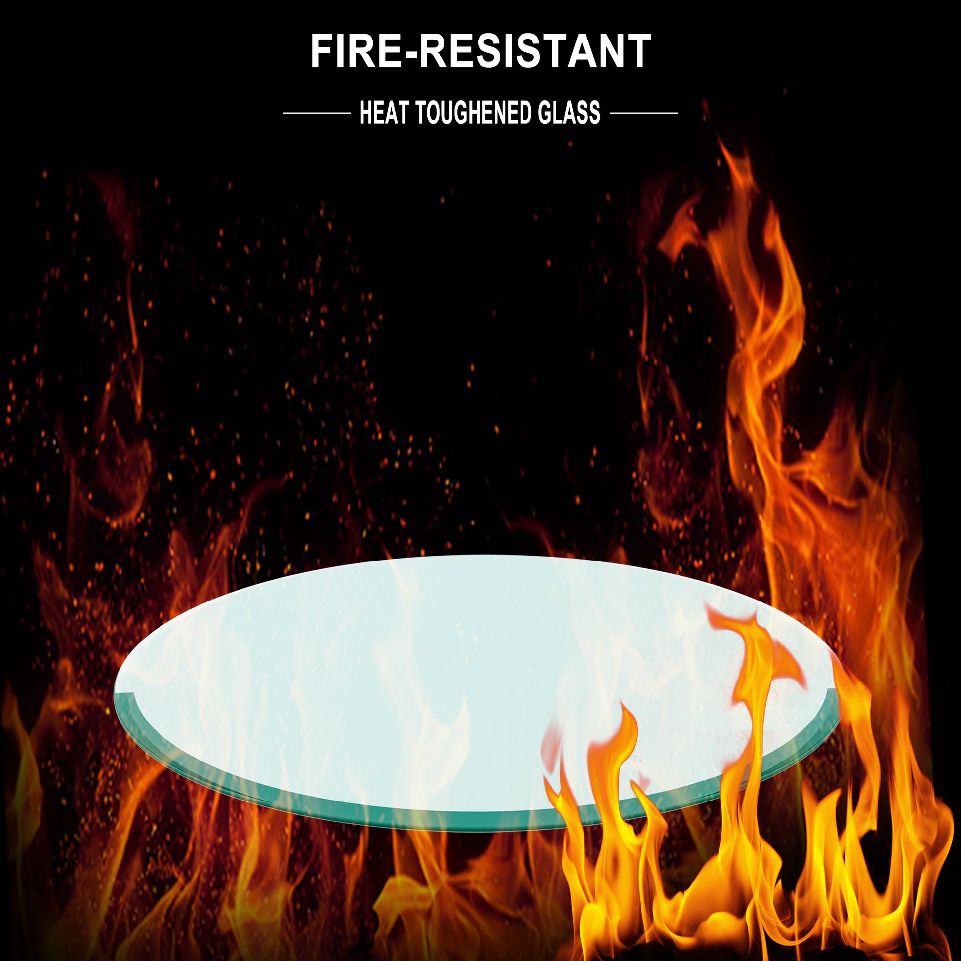 36" Inch Round Tempered Glass Table Top Clear Glass 1/4" Inch Thick Flat Polished Edge eprolo