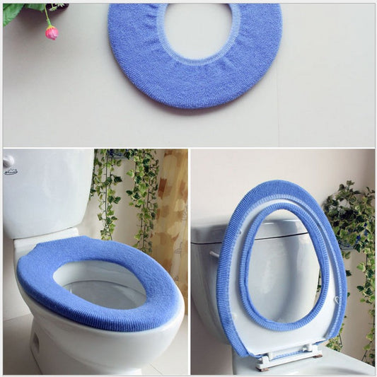 O-Shape Universal Toilet Ring Polyester Thickened Toilet Seat Cover Seat Toilet Cover Toilet Cleaning Dust Cover eprolo