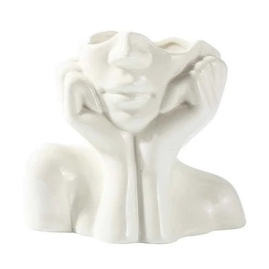 Human Body Ceramic Vase – Nordic-Inspired Sculptural Elegance - Shello's Creative Boutique