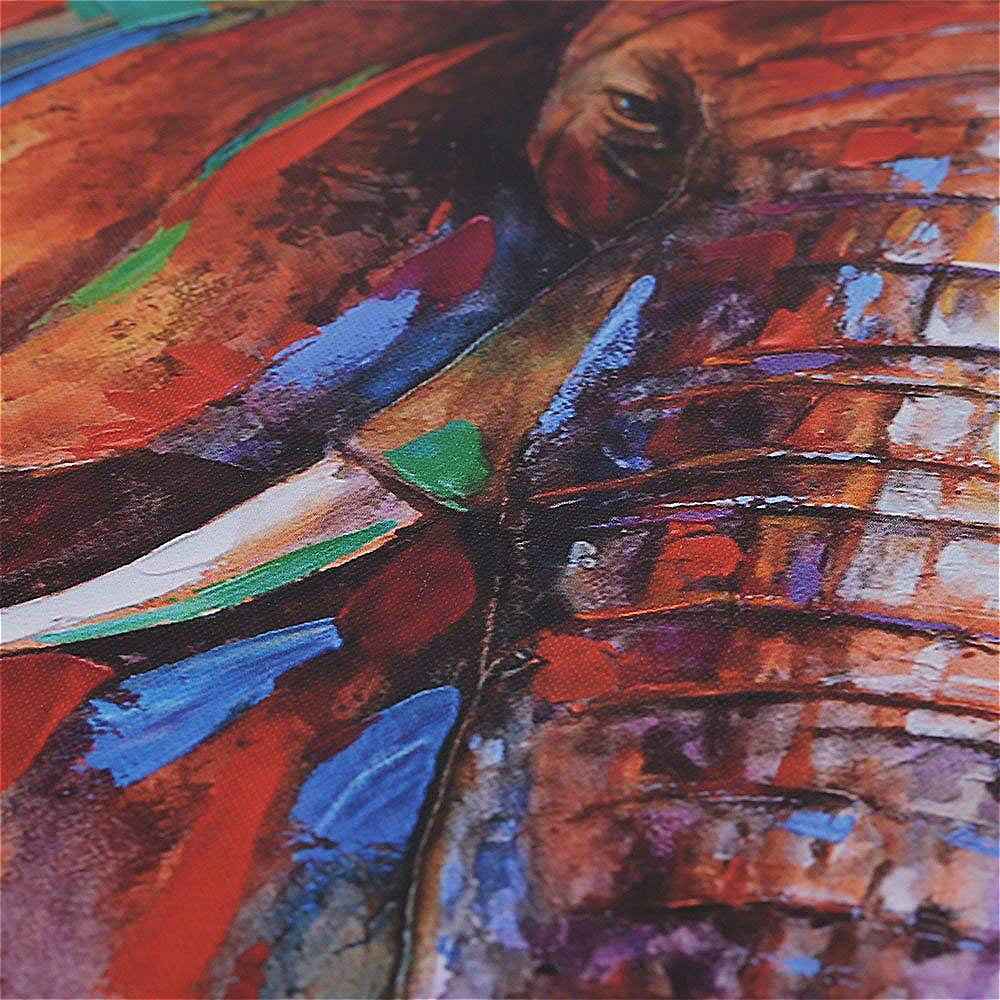 Elephant Head Canvas Art - Modern Animal Wall Art for Living Room, Bedroom, Office Decor