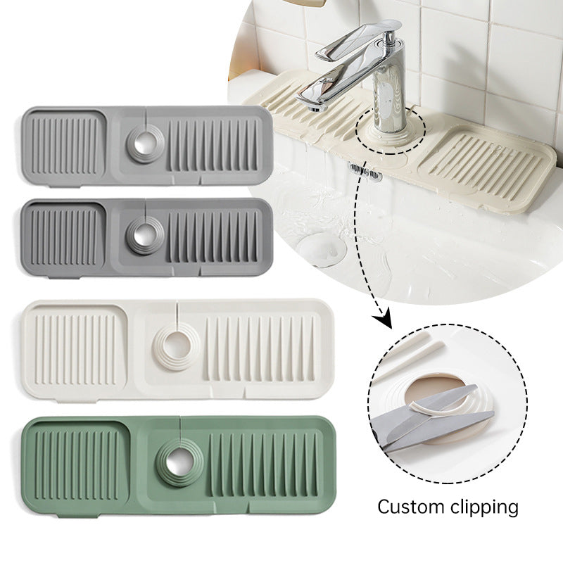 Silicone Drain Pad Faucet Drain Pad Kitchen Countertop Sink Drain Splash Proof Device eprolo