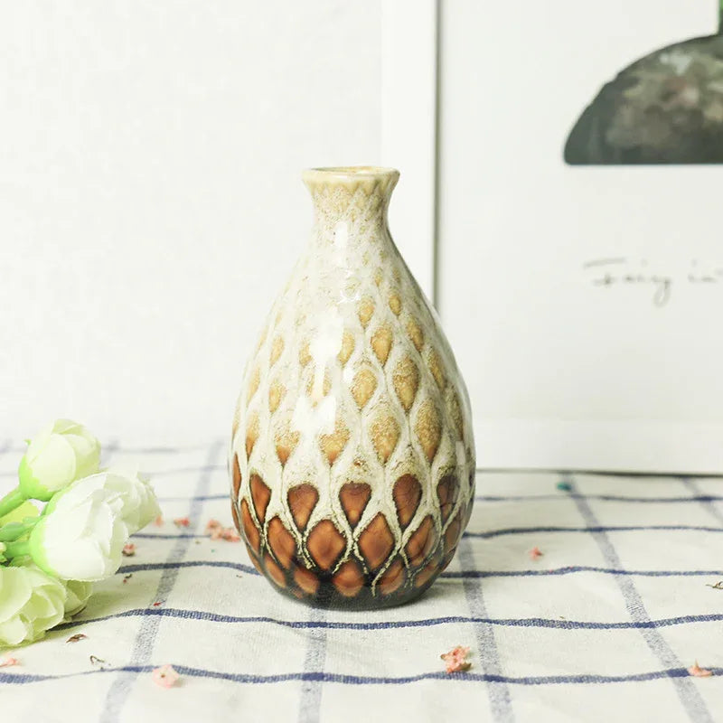 Ceramic Aromatherapy Bottle – Unique Concave & Convex Mini Vase - Shello's Creative Boutique