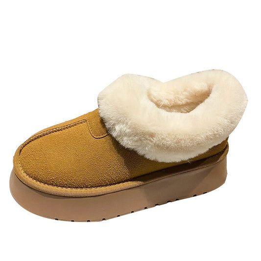 Thick soled versatile snow boots for women's warmth and height increase small cotton shoes eprolo