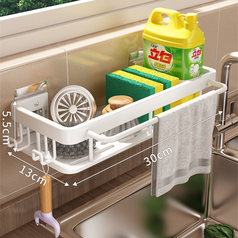 Wipe Rack Kitchen Storage Rack Without Punching Shelves Wall Mounted Spice Rack Home Drainert eprolo