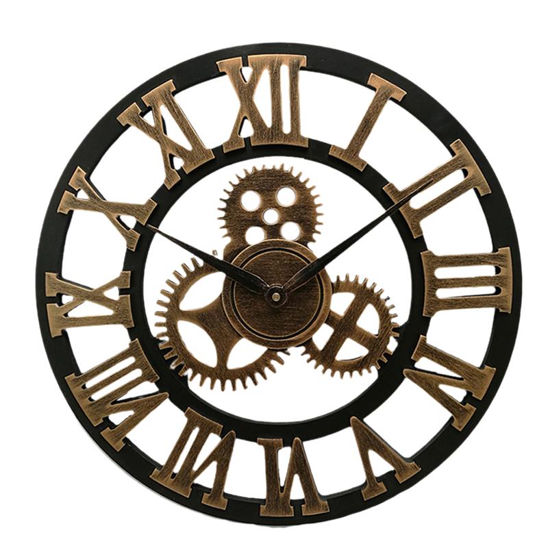 Industrial Gear Wall Clock Decorative Wall Clock Industrial Style Wall Clock (Silver Shipment without Battery) eprolo