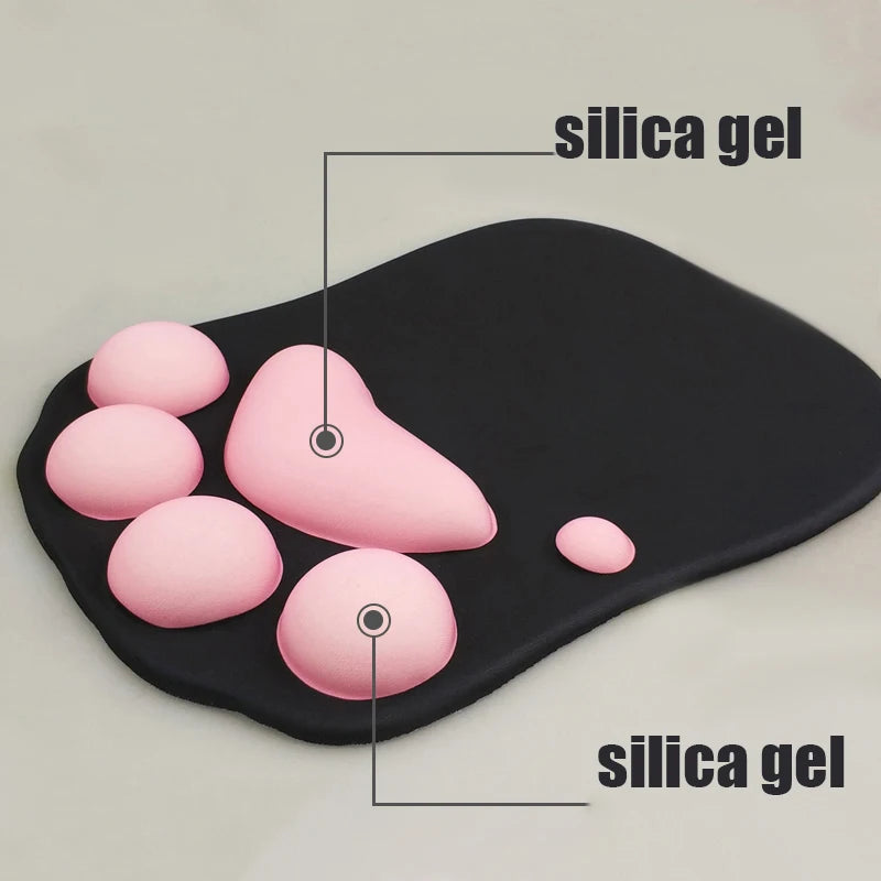 3D Mouse Pad Soft Silicone Cute Cat Paw Mouse Mat Memory Foam Wrist Rests Cushions Mousepad for kids Laptop Computer Mousepad eprolo