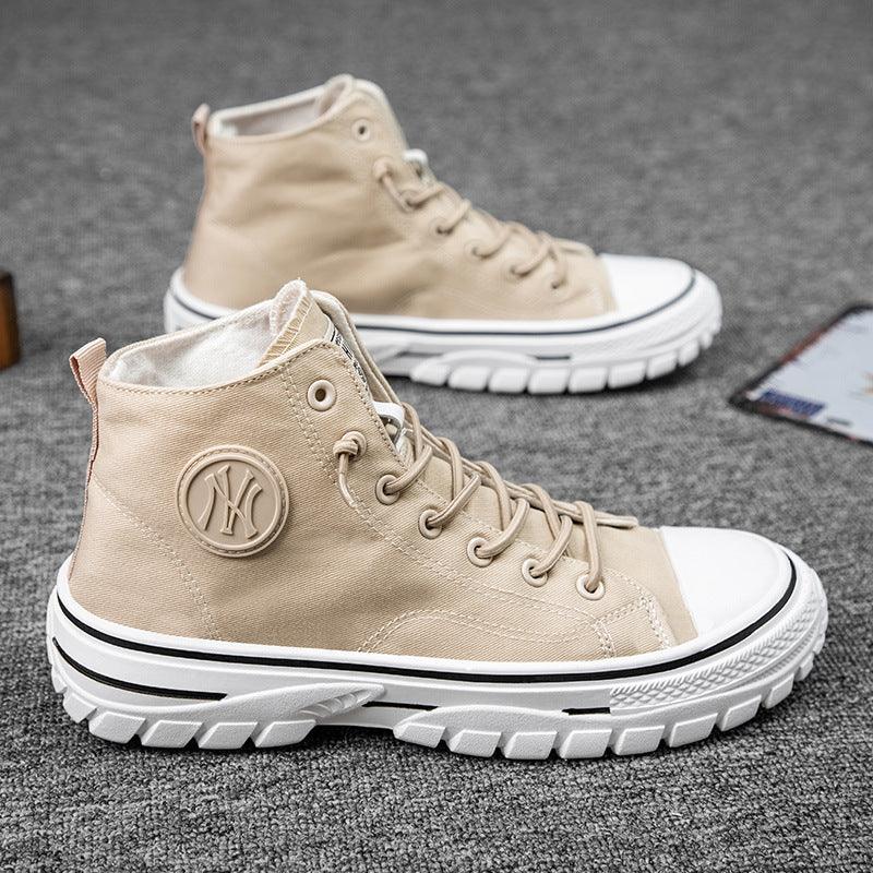High top canvas shoes Korean style trendy sports and leisure shoes fashionable trendy shoes student board shoes - Shello's Creative Boutique