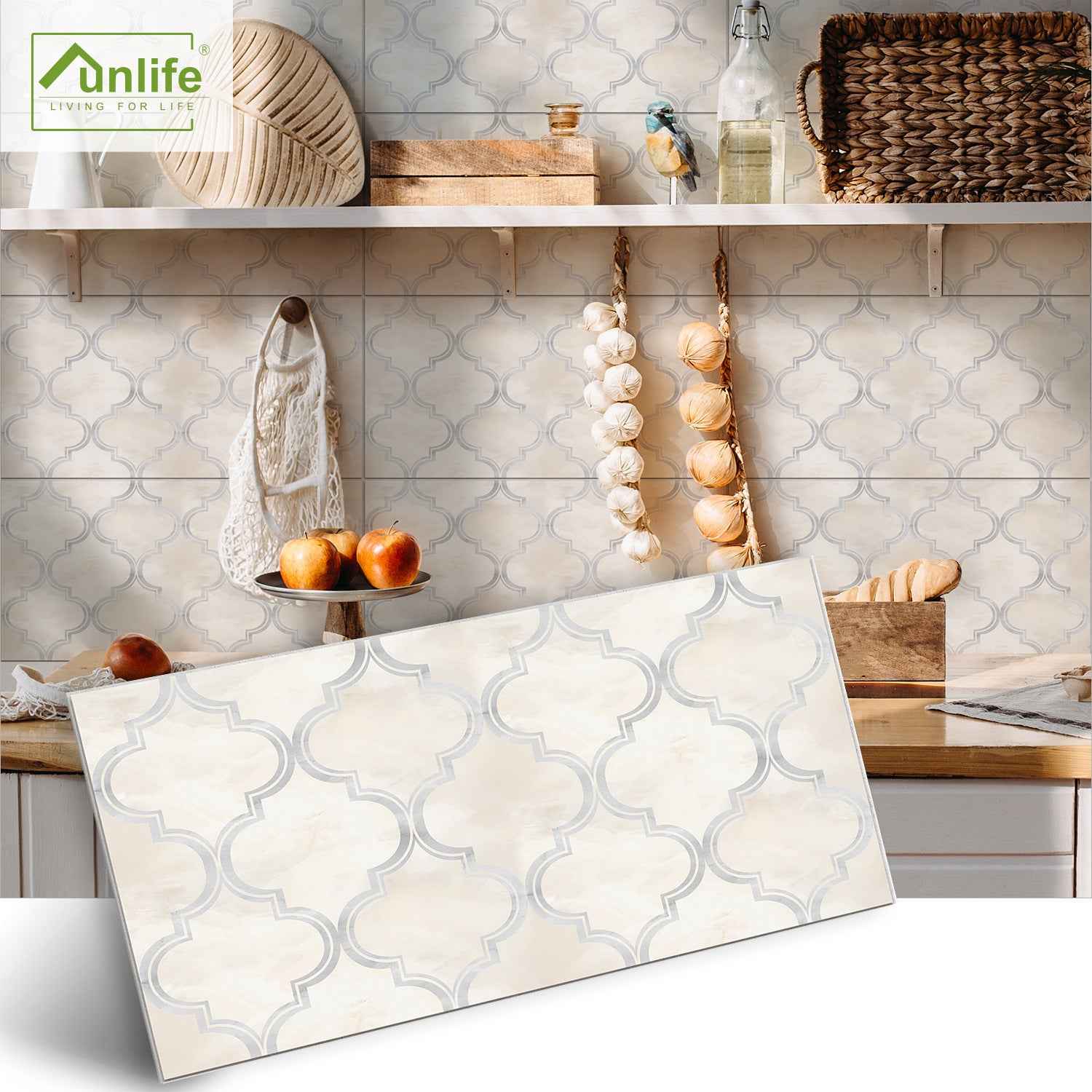 Funlife Elegant Style Thickened Brick Stickers American-Style New Kitchen Wall Decoration Waterproof Self-Adhesive