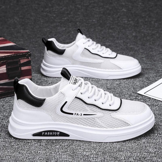 Small white board shoes, summer breathable mesh, hollowed out mesh, sports casual and wear-resistant shoes for men - Shello's Creative Boutique