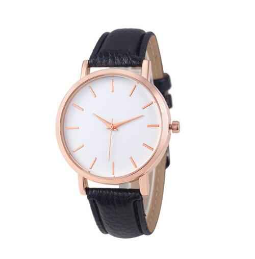Men Leather Stainless Quartz Wrist Watches Women