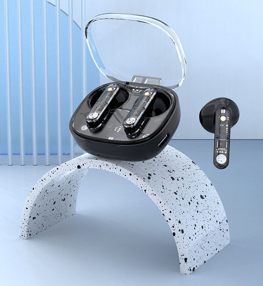 Bluetooth earphones with transparent compartment for hanging rope, wireless Bluetooth earphones with ultra long battery life eprolo