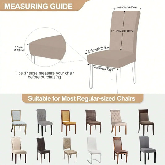 4/6/8pcs Printed High Back Chair Cover, Modern Style, Polyester, High Stretch, Dustproof, All-Season, Removable and Washable - Shello's Creative Boutique