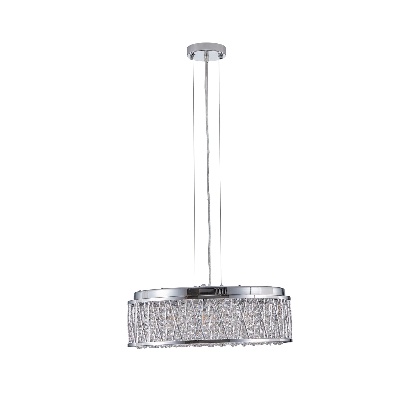 Modern Crystal Pendant 18.9-inch Aluminum+Iron Circular Ceiling Light Embedded Ceiling Fixture eprolo