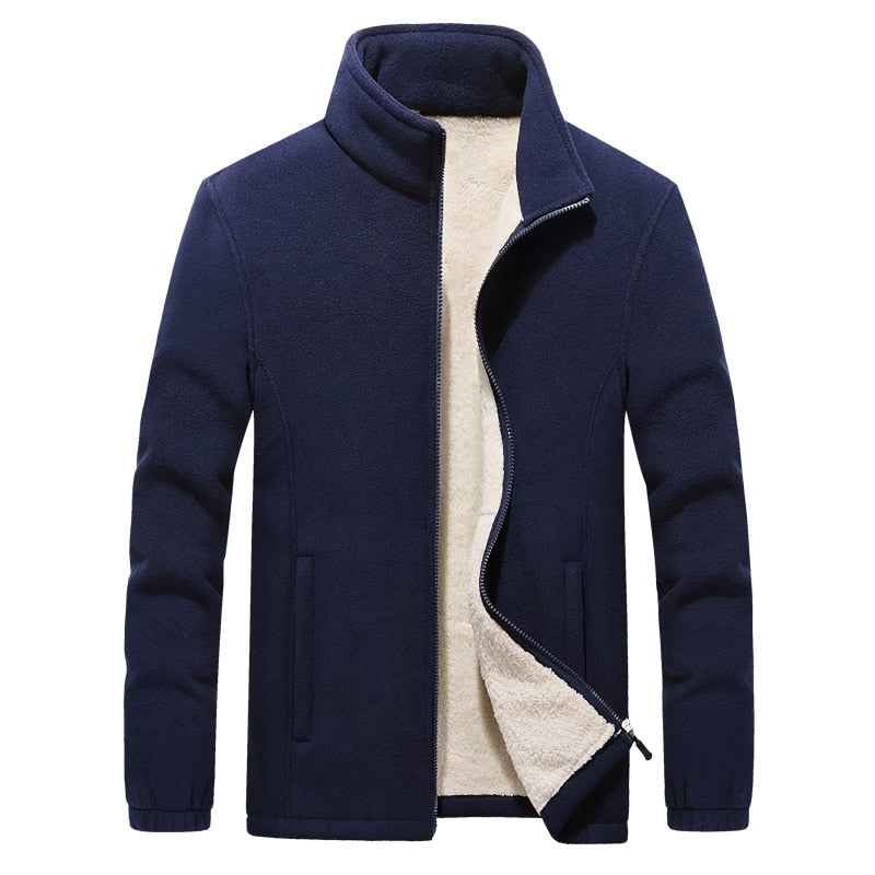 Plus-Size Winter Men’s Thick Fleece Hooded Jacket – Comfort and Warmth Redefined