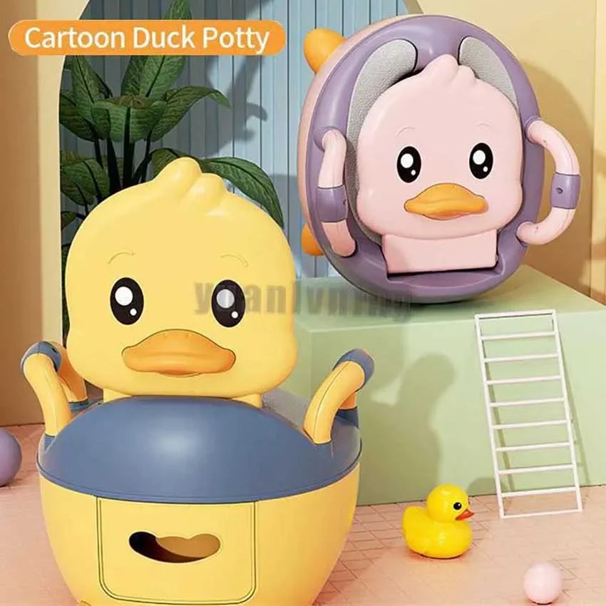 Children's Pot 1-6 Years Old Upgraded Cute Duck Baby Toilet Seat Baby Potty Portable Stool Boys & Girls Safe Trainer Seat WC eprolo