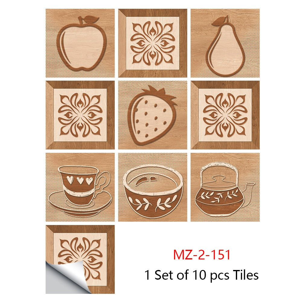 10 Piece Set Of Datura Mosaic Small Flower Imitation Ceramic Tile Sticker For Home Renovation Kitchen And Bathroom Decoration Self-Adhesive Wall Sticker