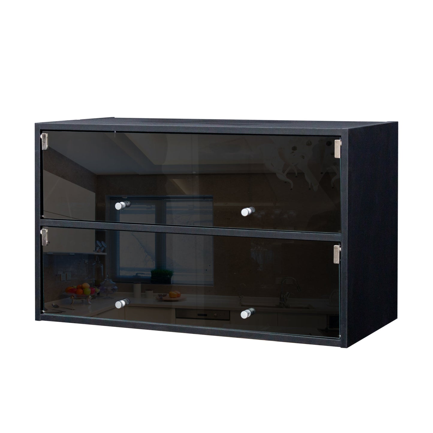 Black Glass Door Shoe Box Shoe Storage Cabinet With RGB Led Light eprolo
