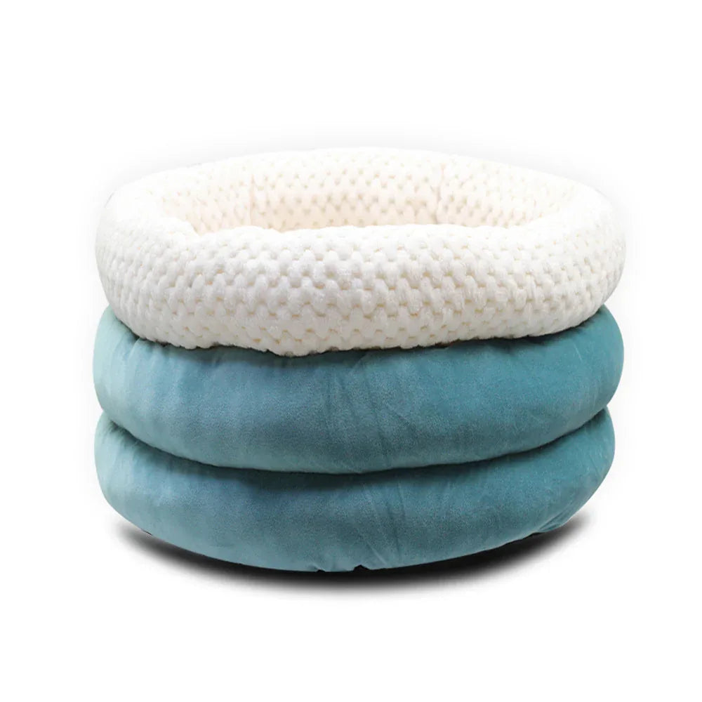 Winter Pet Deep Sleep Bed Semi-Enclosed Round Ice Velvet Pet Bed Comfortable Soft Warm Cat Bed Dog Bed - Shello's Creative Boutique