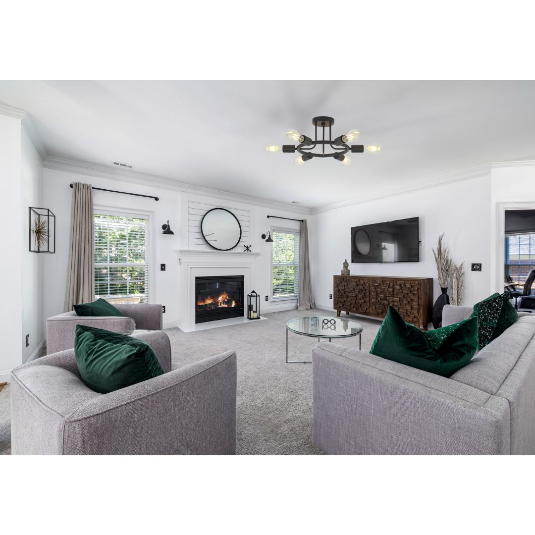 6 Light Modern Sputnik Lights Semi Flush Mount Ceiling Light Black Finished eprolo