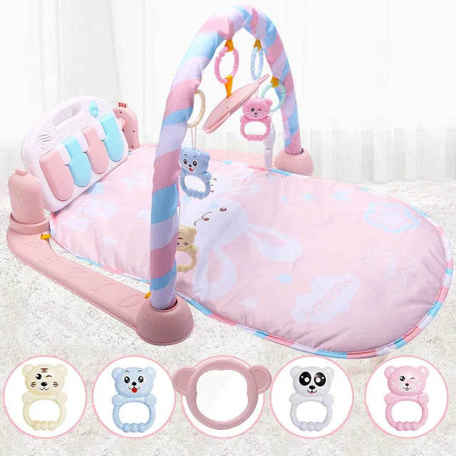 Developing Mat For Newborns Kids Playmat Baby Gym Toys Educational Musical Rugs With Keyboard Frame Hanging Rattles Mirror - Shello's Creative Boutique