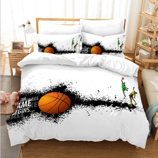 3D digital printing basketball action three piece quilt cover eprolo