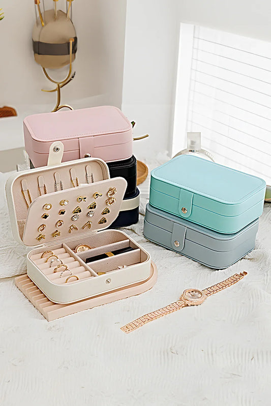 Multi Layers Lint Lined Buttoned Portable Jewelry Organizer– Elegant, Secure Storage - Shello's Creative Boutique