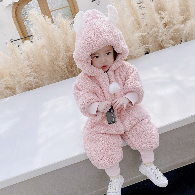 Baby Clothes Autumn and Winter Suit Baby Outwear Thickened Bodysuit 1-year-old Winter Cotton Creeper eprolo