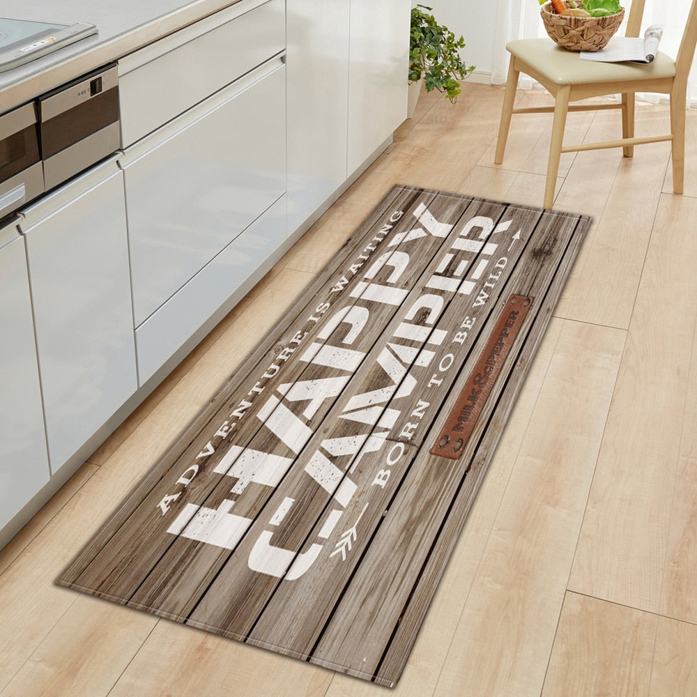 Nordic Kitchen Mat Bedroom Entrance Doormat Home Hallway Floor Decoration Living Room Carpet Wood grain Bathroom Anti-Slip Rug eprolo