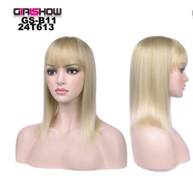 women Bob Wig With Bangs Short Straight Wigs party Synthetic Hair Heat Resistant Fiber fake hair Halloween Perucas eprolo