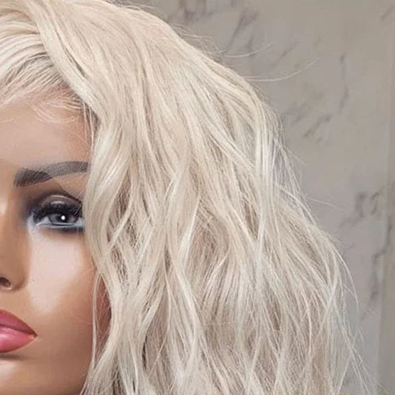 Wig 60# Ladies Front Lace Chemical Fiber To Shoulder Short Curly Wig Headgear - Shello's Creative Boutique