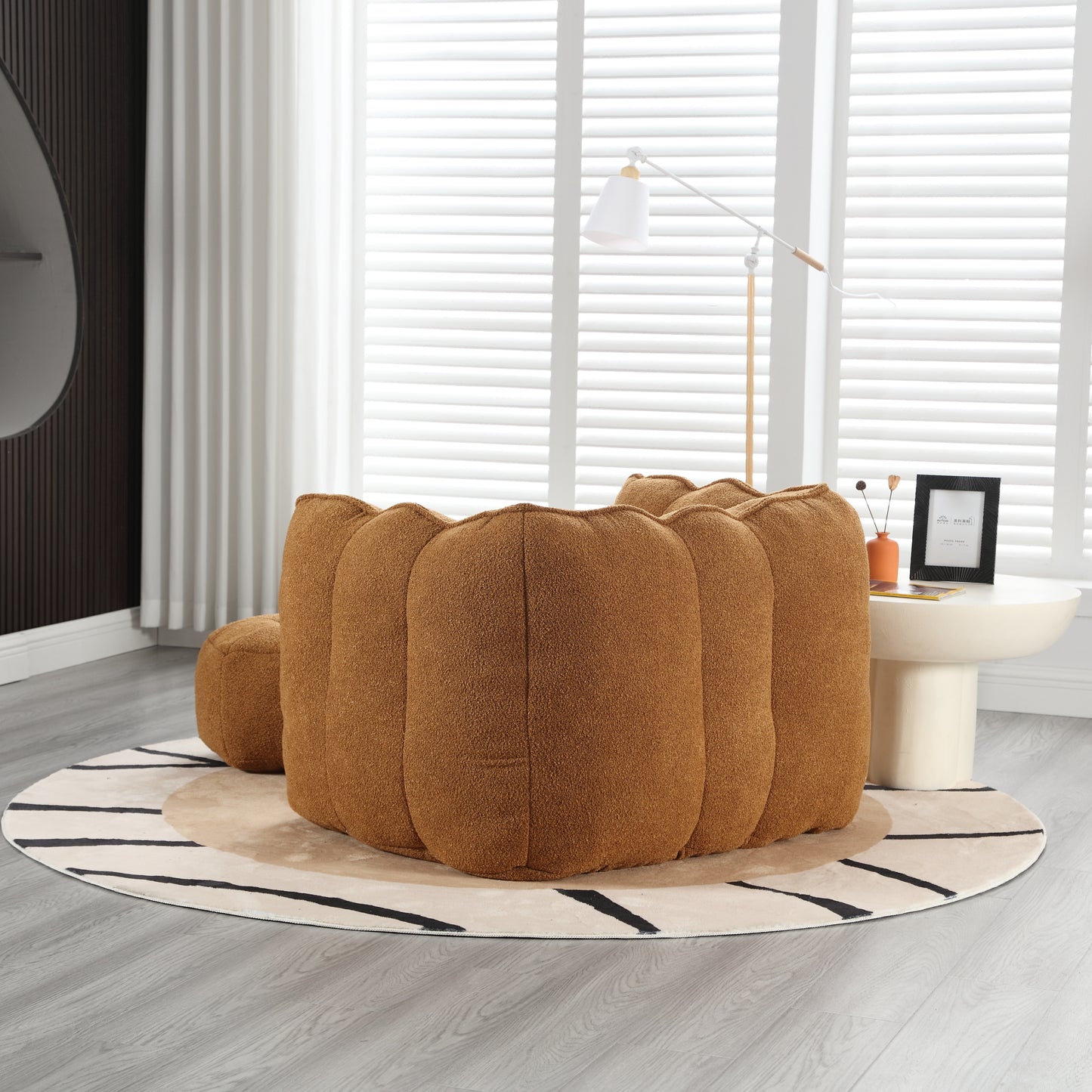 Soft Bean Bag Chair with High Resilient Foam(Chips)for living room and bedroom Comfortable Square Lazy Sofa with Footstool eprolo