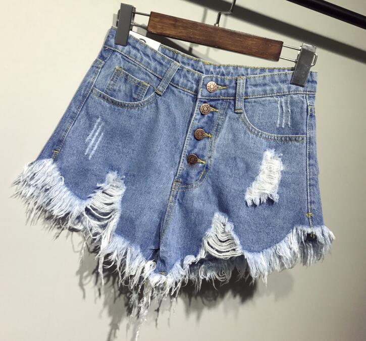 female fashion casual summer cool women denim booty Shorts high waists fur-lined leg-openings Plus size sexy short Jeans eprolo